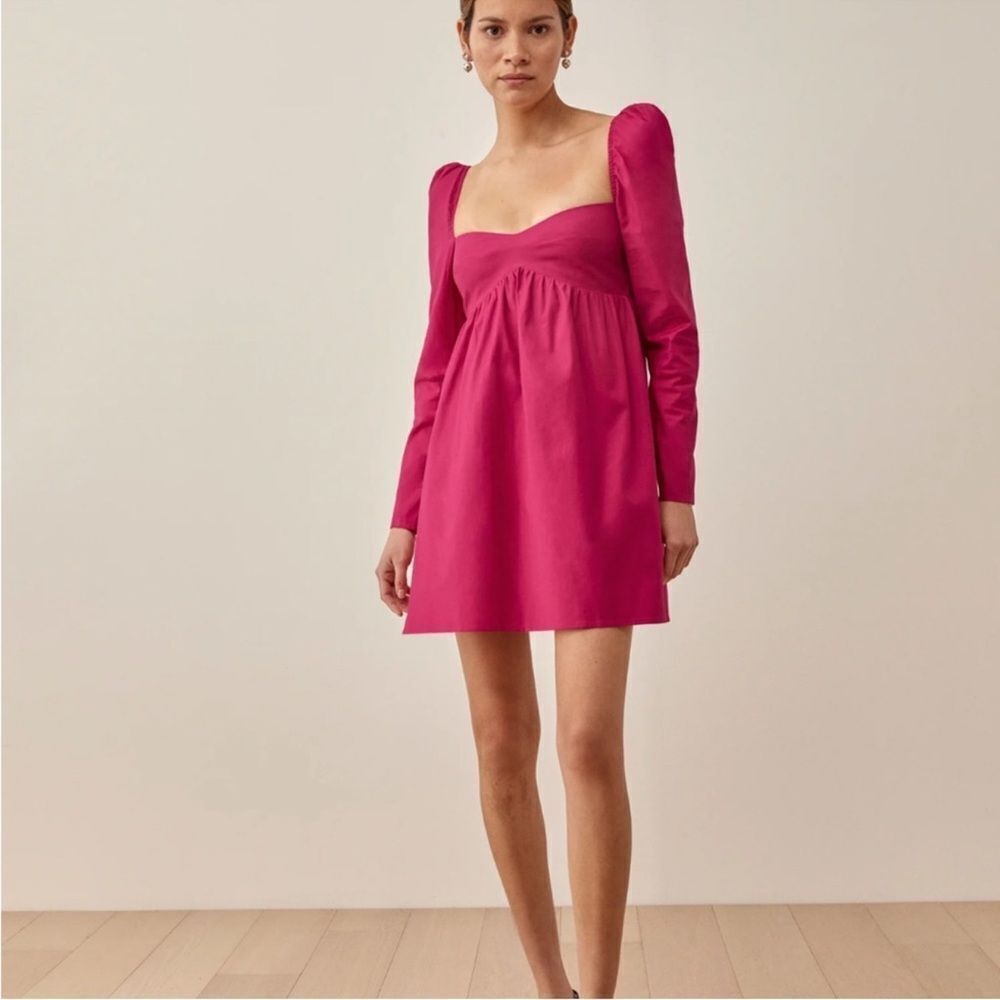 Reformation Kenzi Mini Pink Dress Size 0 - Picture 3 of 9